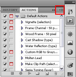 Action Palette in CS4 Action Palette in CS4