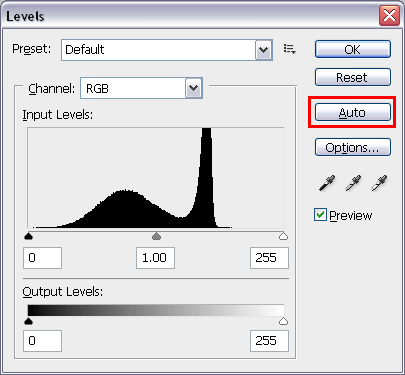 Auto Levels Button in CS4 Auto Levels Button in CS4
