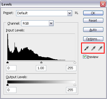 Photoshop Levels Pickers Photoshop Levels Pickers